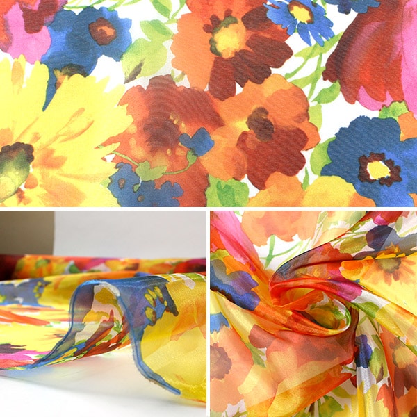 [From quantity 5] Fabric "Organ Jang Print A Orange"