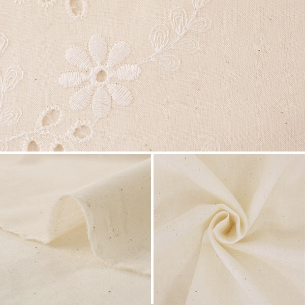[From quantity 5] Fabric "cottonLawnRace 10527-Kn Natural "