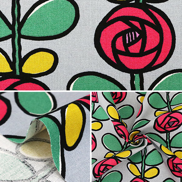[From quantity 5] Fabric "No. 10 canvas rose UP5693-C Uyakoko cloth" COTTON KOBAYASHI