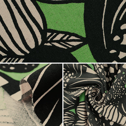[From quantity 5] Fabric "Cotton hee canvas Artificial Flowers Green Up5678-B COTTON KOBAYASHI