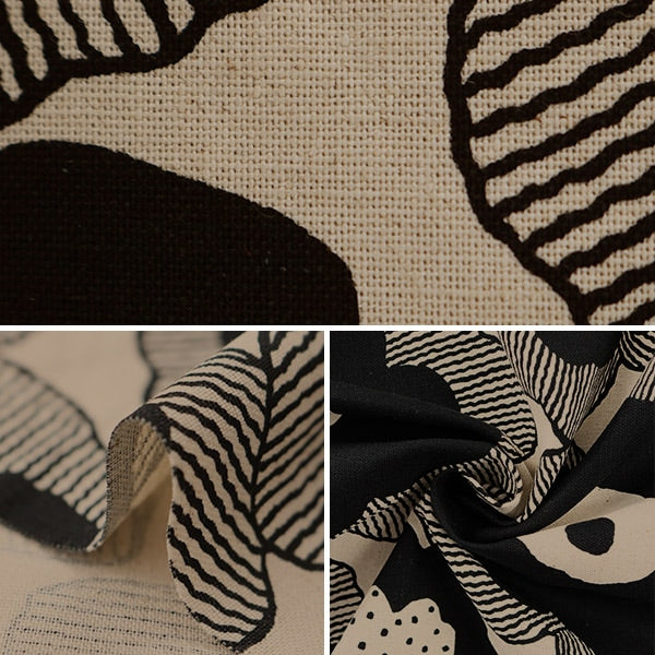 [From quantity 5] Fabric "Cotton hemp canvas Poppy Black UP5524-B" COTTON KOBAYASHI