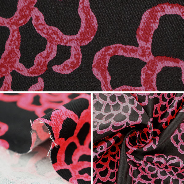 [来自数量5] 织物 “ Twill Print Dariya Red UP5540-C” COTTON KOBAYASHI