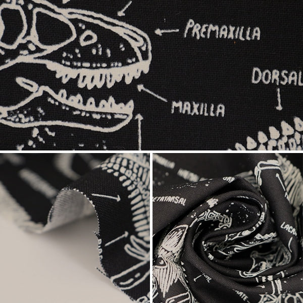 [From quantity 5] Fabric "Inkjet print Dino World" USA cotton