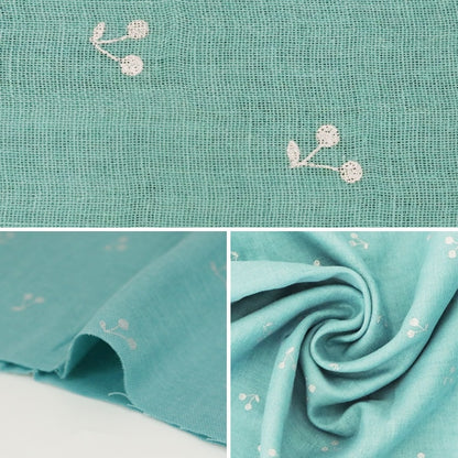 [From quantity 5] Fabric 『double gauze (Double gauze) Lamechy Blue Green KTS6525-G] COTTON KOBAYASHI