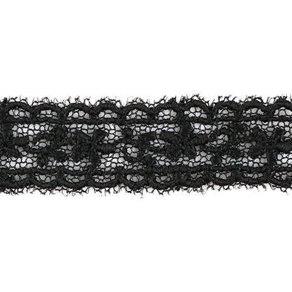 【数量5から】 レースリボンテープ 『チュールレース 黒 幅約15mm 24219-19』