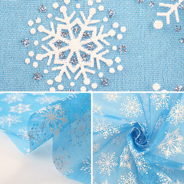 [来自数量5] 织物 “ Organdy Snow Crystal Blue”