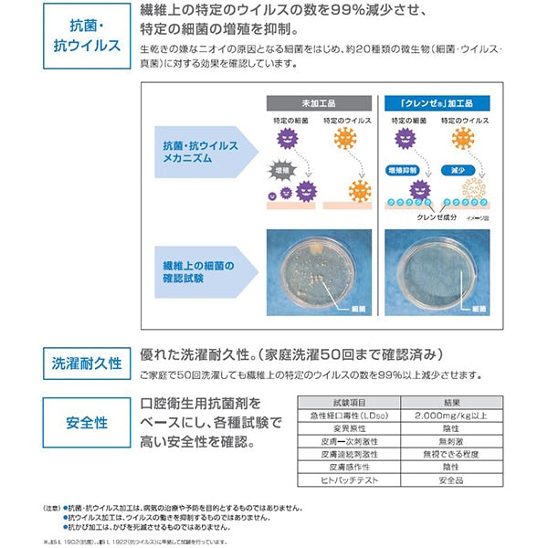 [來自數量5] 織物 “抗病毒功能纖維清潔®（Cleanzeex®）20s二斜寬112厘米，白色10901-1”