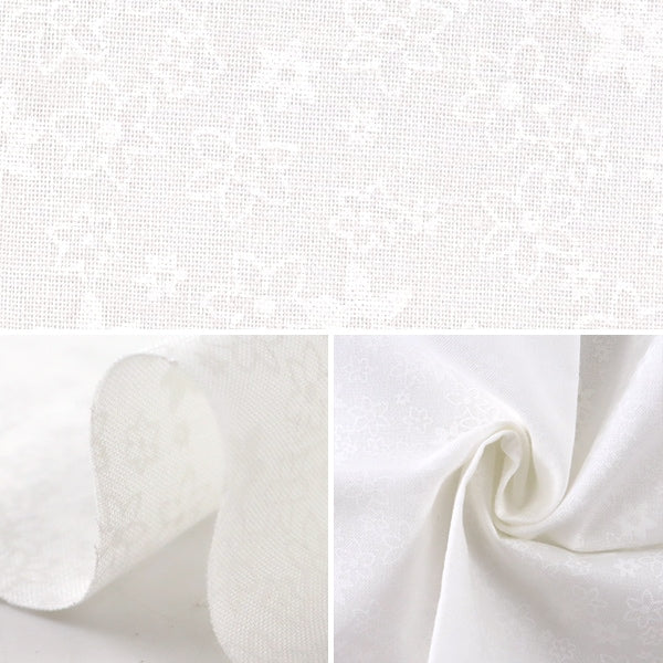 [From quantity 5] Fabric 『Sheeting Lucky print small floral pattern White x White WD347-2A]