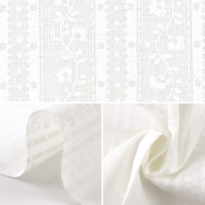 [From quantity 5] Fabric 『Sheeting Lucky Print Small Flower Stripe Pattern White x White WD347-3A]