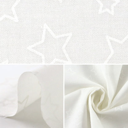 [From quantity 5] Fabric 『Sheeting Lucky Print Star Pattern White x White WD347-4A]