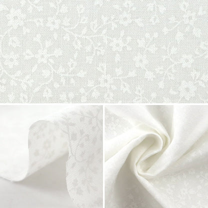 [From quantity 5] Fabric 『Sheeting Lucky print small floral pattern White x White WD347-5A]