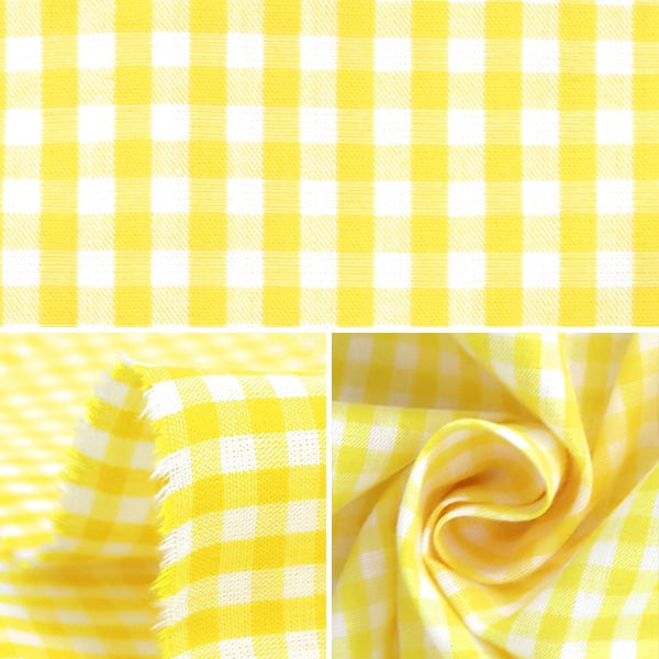 [From quantity 5] Fabric "Dyeing Gingham middle yellow co-gim-ye"