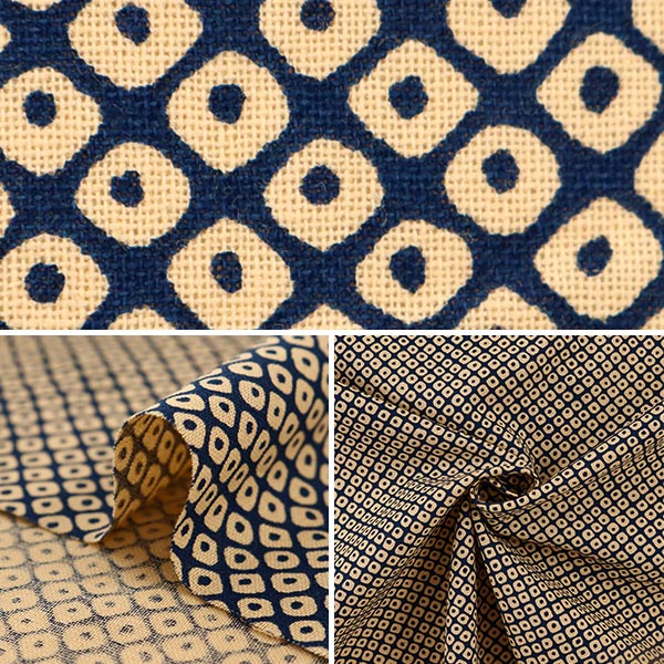 [From quantity 5] Fabric 『Sheeting Japanese Pattern Kakako Aperture Blue 88220-6-2]
