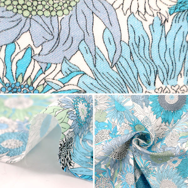 [From quantity 5] Fabric "Liberty Liberty Print Nylon TuslanOxford Small Suzanna Blue 08-3638158-EE] Liberty Japan