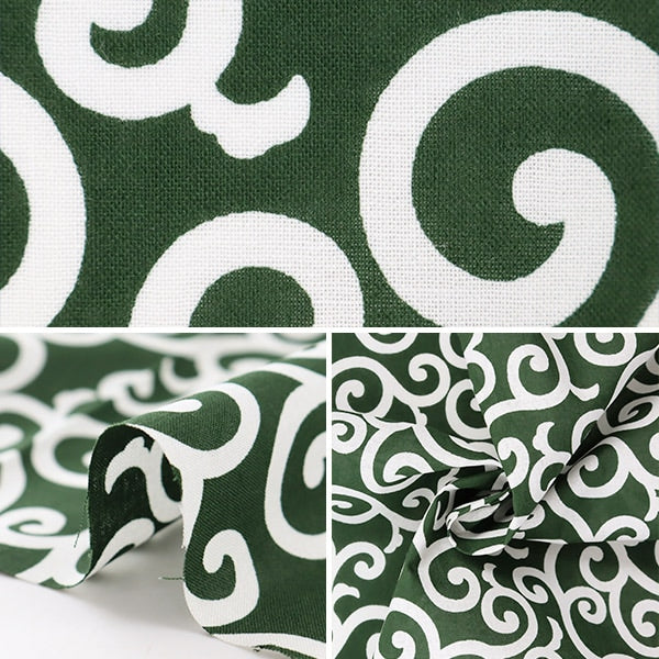 [From quantity 5] Fabric 『Scare Print Crabs Park Green 88217-1-2]