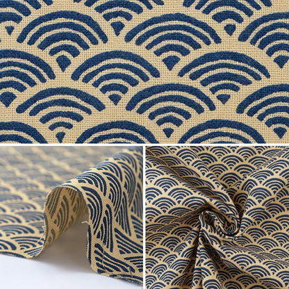 [From quantity 5] Fabric 『Sheeting Japanese pattern Aomi wan blue 88220-1-2]