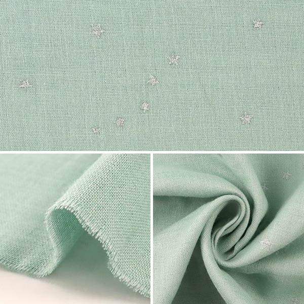 [From quantity 5] Fabric 『double gauze Star pattern shell blue KTS6430-Q] COTTON KOBAYASHI