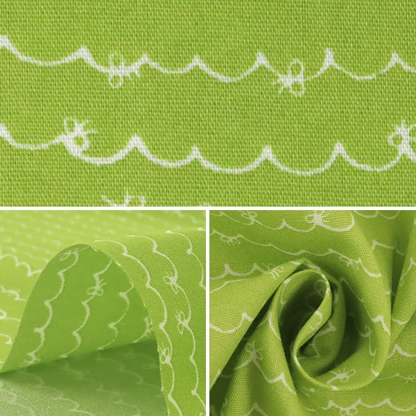 [From quantity 5] Fabric 『Poplin Homy Collection SkallapRibbonPattern DH11334S-G]