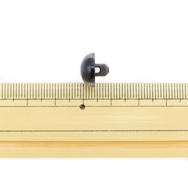 手芸 目 パーツ 『B目ボタン式 薄茶 12mm 6個入り B1-JA(a03)』