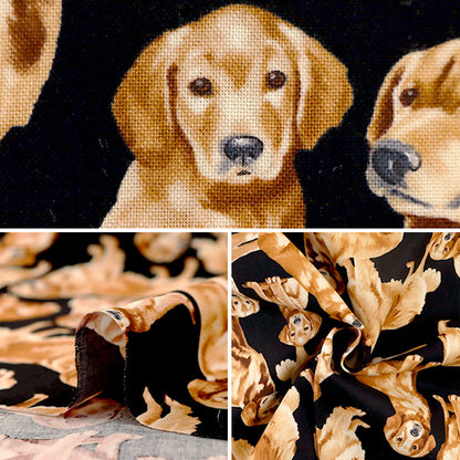 [From quantity 5] Fabric "Inkjet Print Golden Retriever C4892-Golden" USA cotton