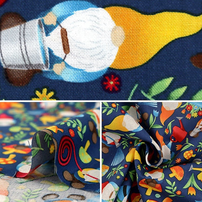 [From quantity 5] Fabric "Inkjet Print Forest Dwarf C8509-Navy" USA cotton