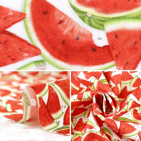[From quantity 5] Fabric "Inkjet printed watermelon 19794-377" USA cotton