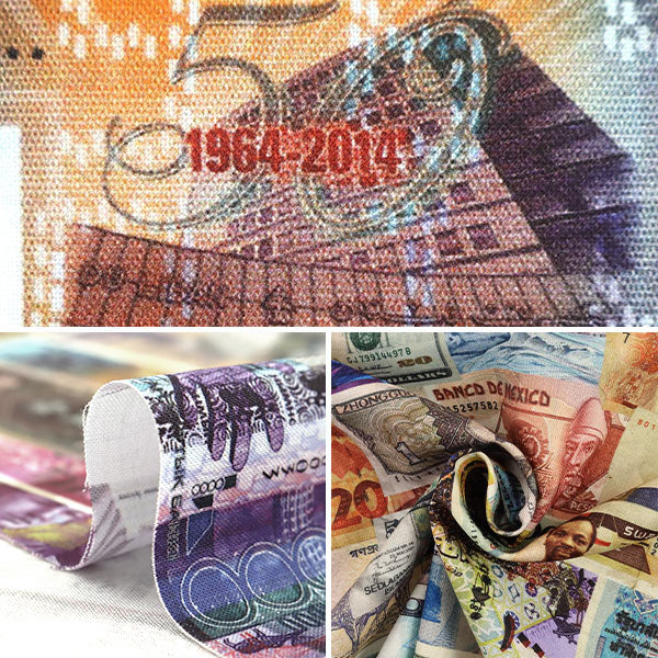 [From quantity 5] Fabric "Inkjet printing banknotes 19645-205" USA cotton
