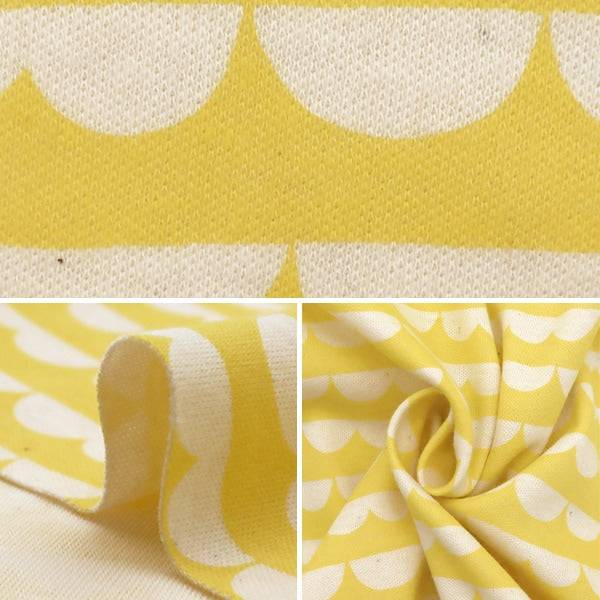 [From quantity 5] Fabric "Smooth Skallap Yellow KTS6739-C" COTTON KOBAYASHI