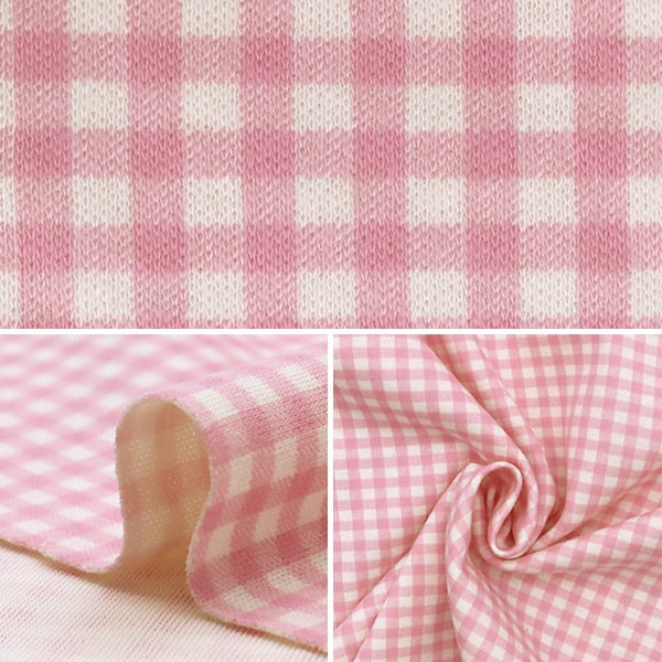 [From quantity 5] Fabric "Smooth Gingham Check Pink KTS6740-A" COTTON KOBAYASHI