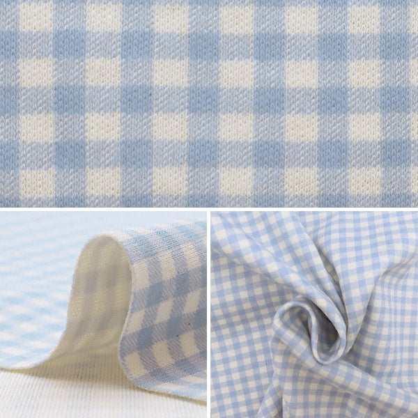 [From quantity 5] Fabric "Smooth Gingham Check Blue KTS6740-B" COTTON KOBAYASHI