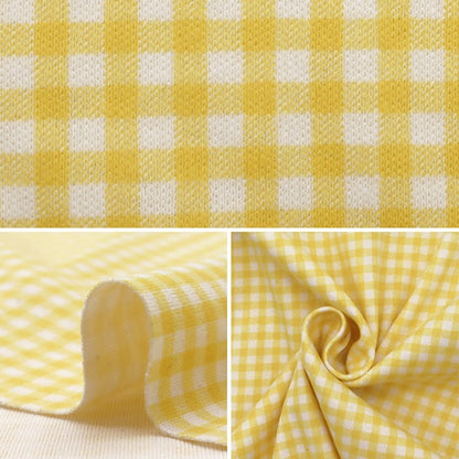 [From quantity 5] Fabric "Smooth Gingham Check Yellow KTS6740-C" COTTON KOBAYASHI