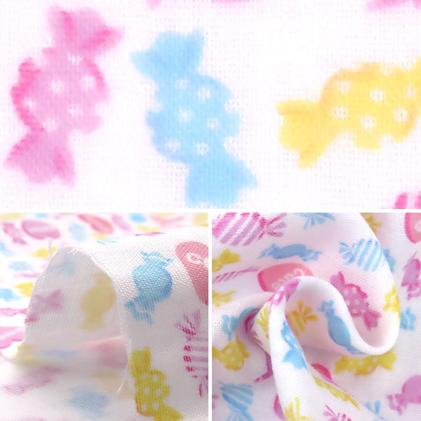 [From quantity 5] Fabric "Yawara Double Gauze Favorite Baby Candy White OKBF-38"