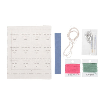 Embroidery kit "SashikoPair coaster pale gray 98951] LECIEN Lecien COSMO Cosmo