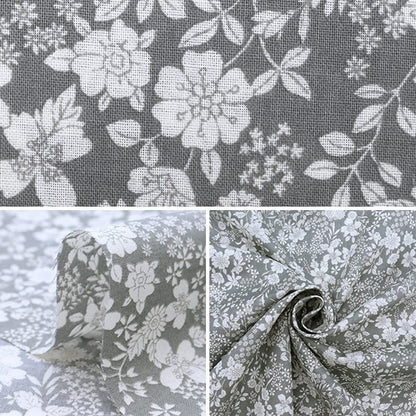 [From quantity 5] Fabric "60 loan FLOWNNYII retro small flower gray NFA-1010-15D" KOKKA