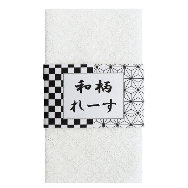 织物 “棉花日本图案种族AOMI浪潮 剪布 大约19×50cm包纯白色P23717-1]