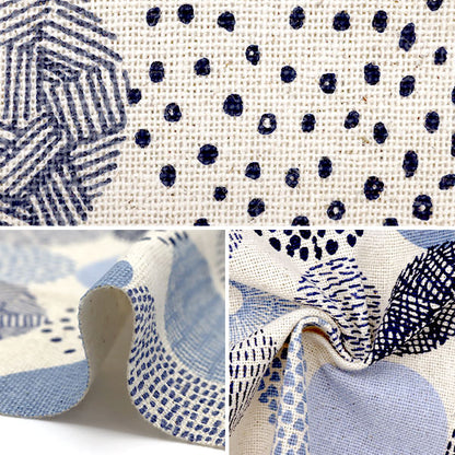 [From quantity 5] Fabric "Hopsack round pattern 18KEC-229A"
