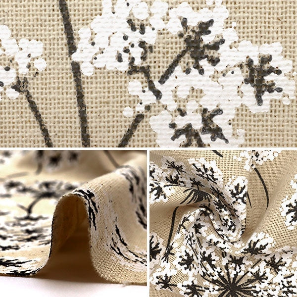 [From quantity 5] Fabric "Hopsack flower pattern 20kec-337"