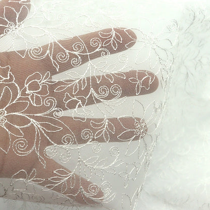 [From quantity 5] Fabric "Organdy AO Race White E9512-1"