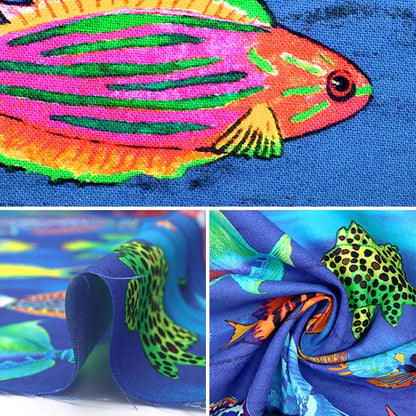 [來自數量5] 織物 “噴墨印刷水族館19904-60”美國棉花
