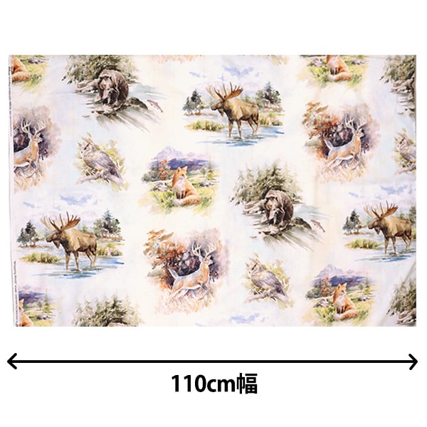[From quantity 5] Fabric "Inkjet Print Natural S4840-20" USA cotton