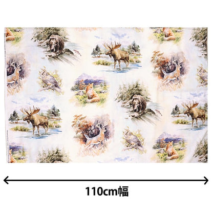 [From quantity 5] Fabric "Inkjet Print Natural S4840-20" USA cotton