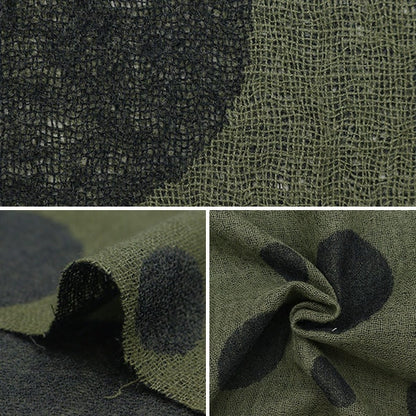 [From quantity 5] Fabric "Wool JQ polka dots 34732-3 Black x Khaki"