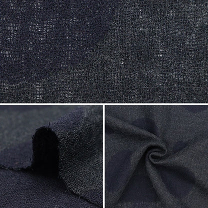 [From quantity 5] Fabric "Wool JQ polka dots 34732-4 Navy x Dark Gray"