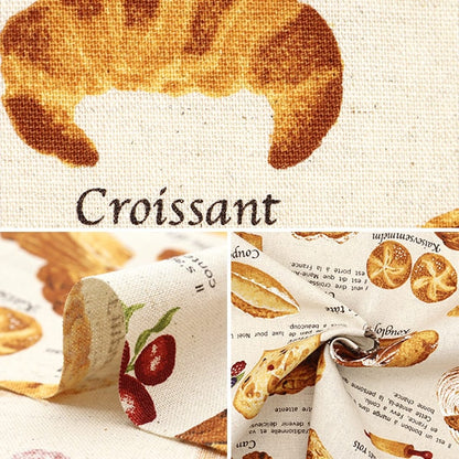 [From quantity 5] Fabric "Cotton hemp canvas bread pattern natural KTS6817-A" COTTON KOBAYASHI