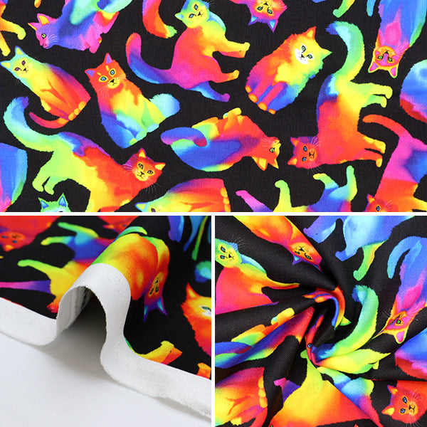 [From quantity 5] Fabric "USA Cotton Rainbow Cat Pattern CAT-CD8805"