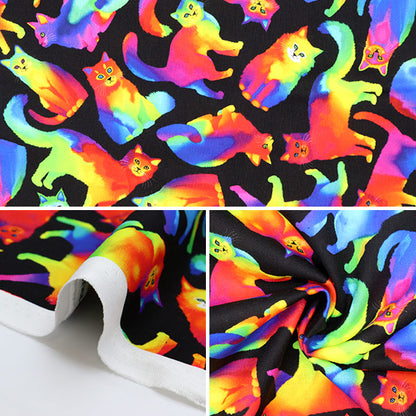 [From quantity 5] Fabric "USA Cotton Rainbow Cat Pattern CAT-CD8805"