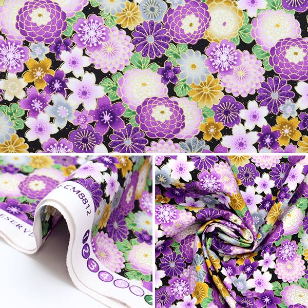 [From quantity 5] Fabric "USA Cotton Majestic Flower Pattern FLEUR-CM8812"