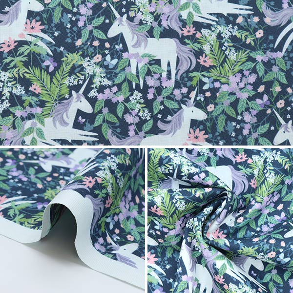 [From quantity 5] Fabric "USA Cotton Little Bit of Magic Unicorn Pattern UNICORN-CD886"
