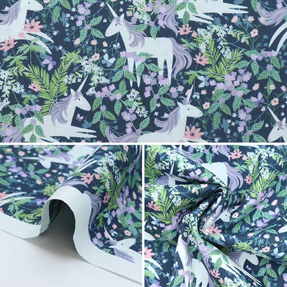 [From quantity 5] Fabric "USA Cotton Little Bit of Magic Unicorn Pattern UNICORN-CD886"