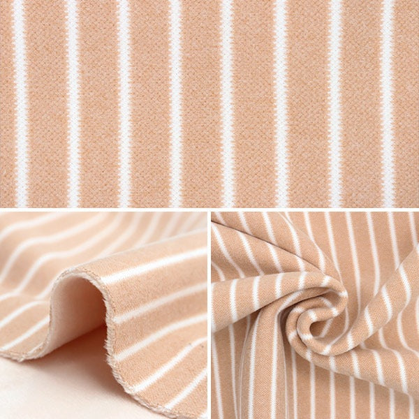 Fabric "Bonding knit Cut Cloth Approximately 85cm x 90cm Border beige BN202P-01BE]
